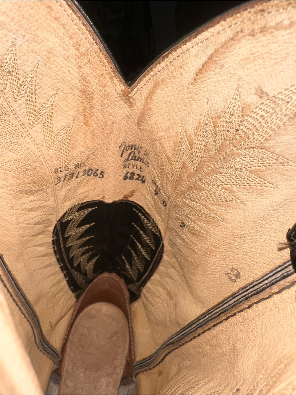 Tony Lama Black Genuine Leather Western Boots - Picture 5 of 5